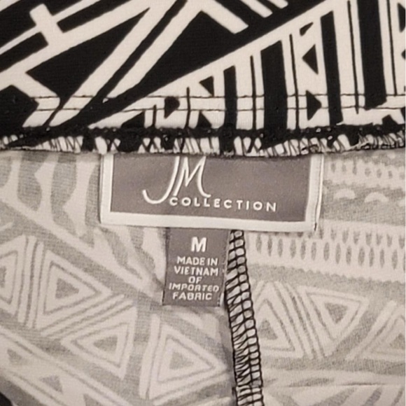 Medium Black and White Geometric Patterned Pants - Picture 5 of 8